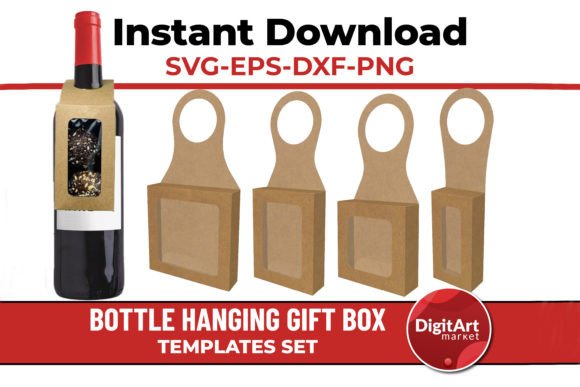 Download Bottle Hanging Favor Box Template - Box Collection