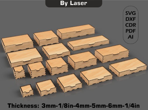 Download Laser Cut Box with Flip Up Lid - 16 Size - Box Collection