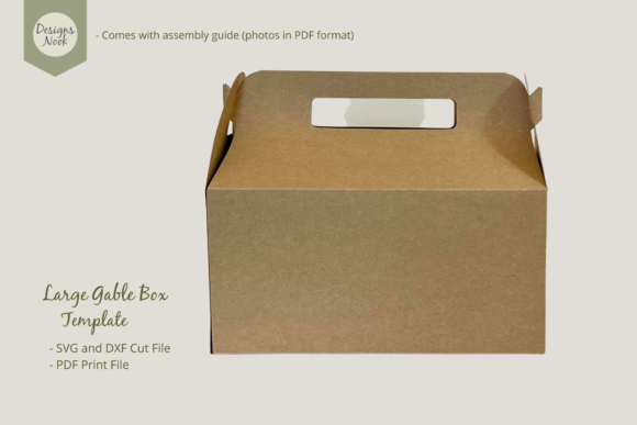 Download Large Gable Box Template - SVG DXF PDF - Box Collection