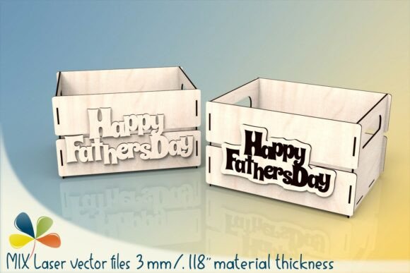 Download Fathers Day Basket Laser Cut Box SVG 3mm - Box Collection