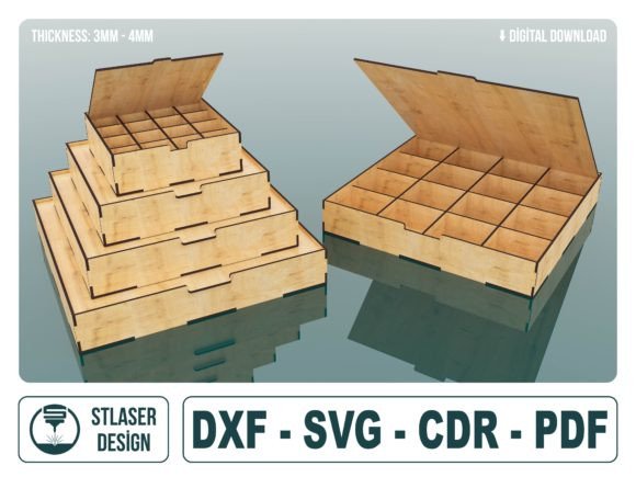 Download 4 Different Size with Flip Up Lid Box - Box Collection