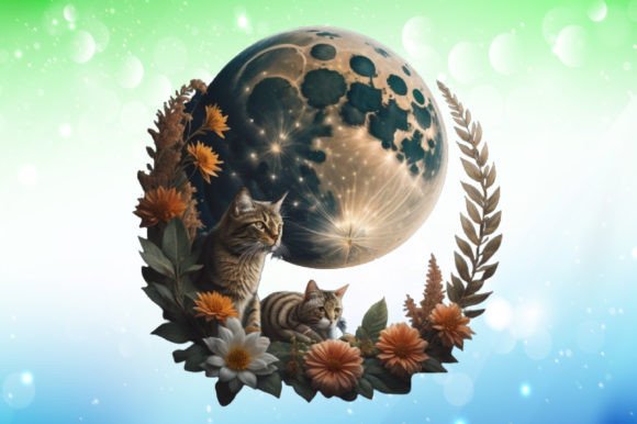 Download Celestial Cat Illustrations - Cat illustrations Collection
