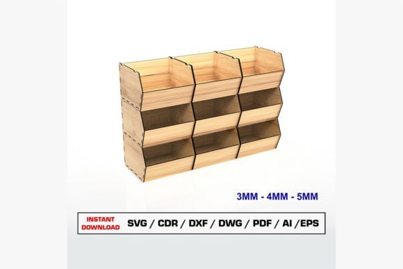 Download Stackable Storage Box Laser Cut File - Box Collection
