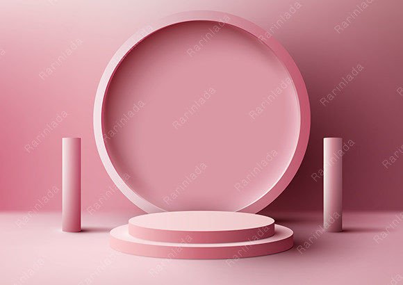 Download 3D Modern Pink Podium Circle Background - Circle background Collection